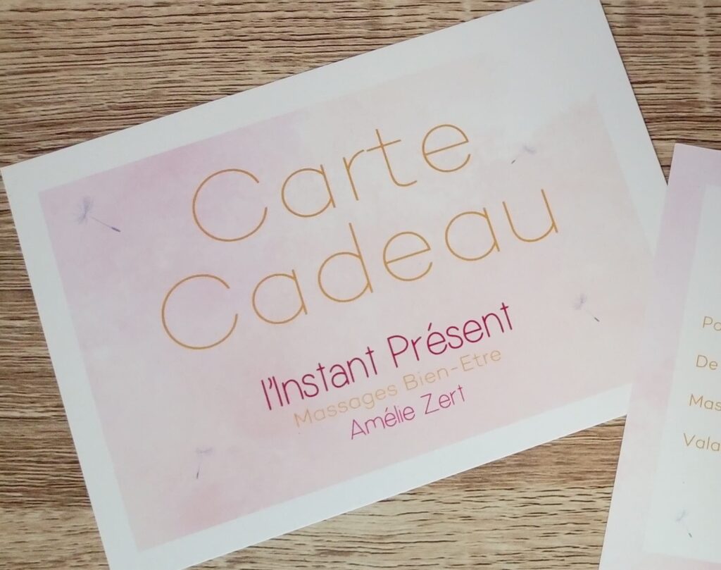 Offrez un massage cartes cadeaux l'instant présent